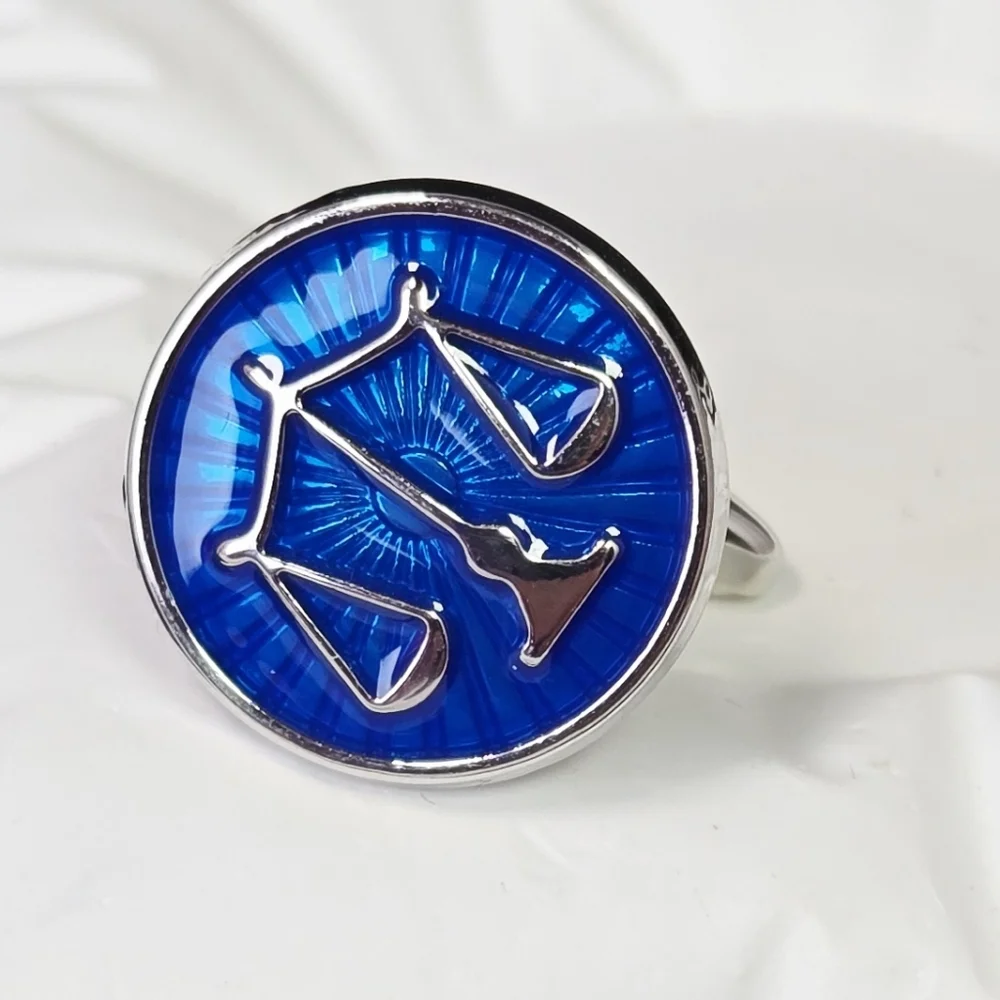 Scales of Justice Cufflinks Blue Sunburst Lawyer Attorney French Cuff Formal Tux